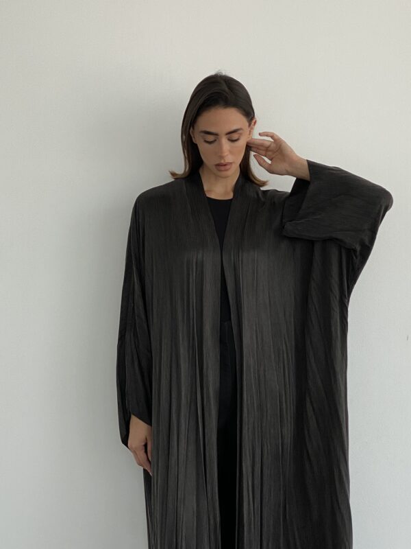 IMG 0299 scaled - Dark Grey Simple Abaya (RTW) 2