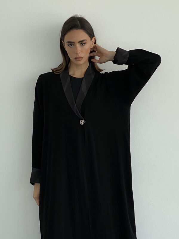 IMG 0671 scaled - Classic Black Abaya (RTW) 1