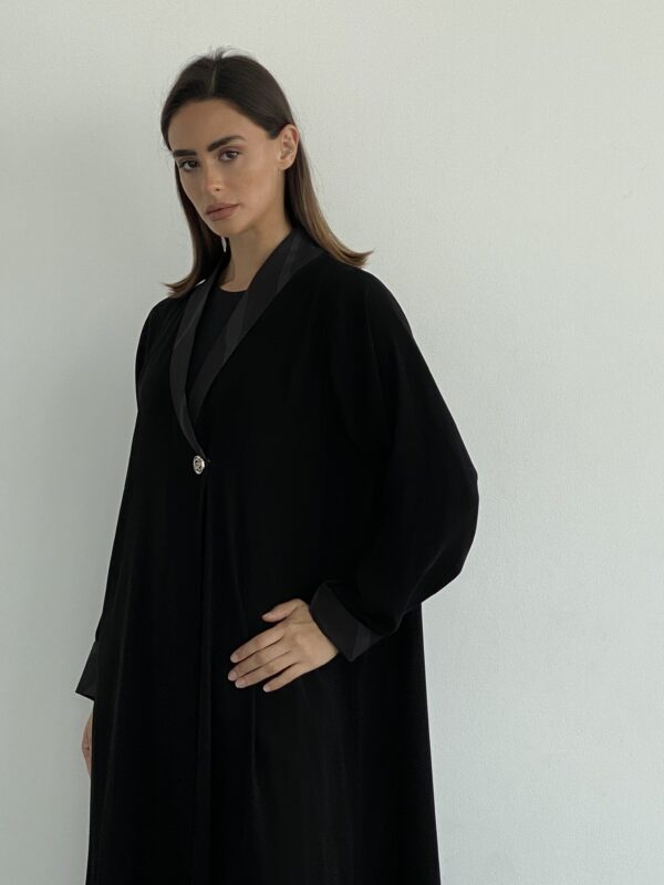 IMG 0672 scaled - Classic Black Abaya (RTW) 3